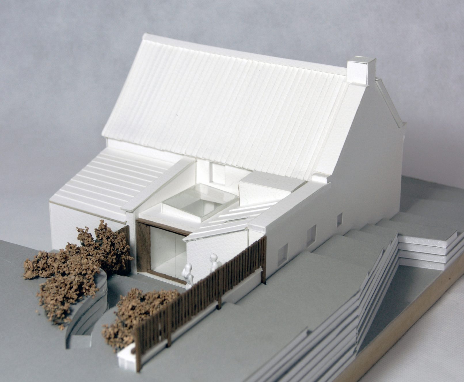 The Cottage, Sandsend, North Yorkshire Coast. Listed building extension and renovation. Isometric view of model