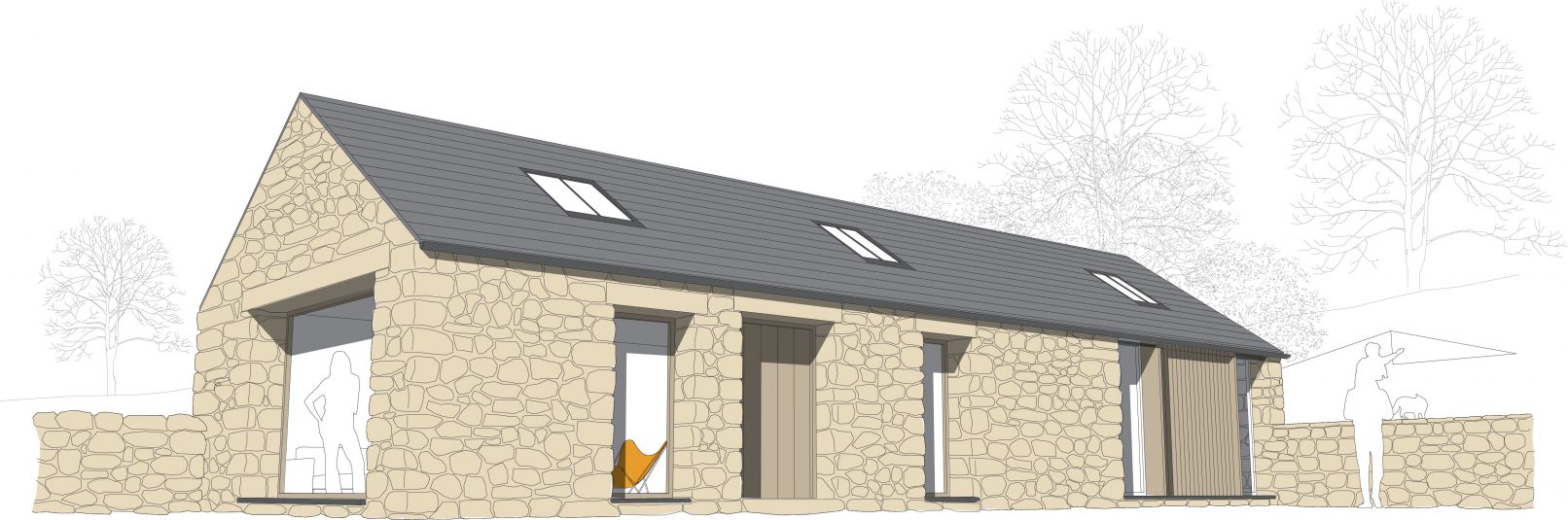 East Ayrlow Banks, Leyburn, North Yorkshire. Cow House Proposed Perspective View