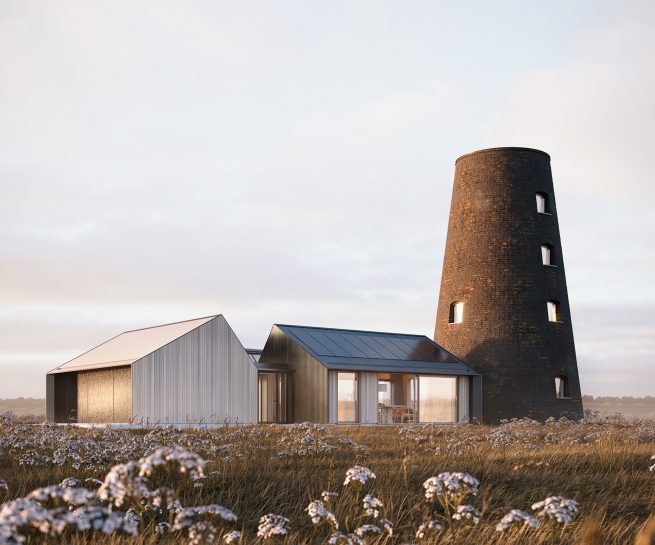 The Old Windmill, York. Front Perspective View