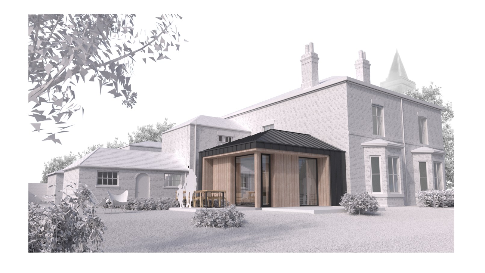 The Old Vicarage, Worlaby. Rear Perspective View