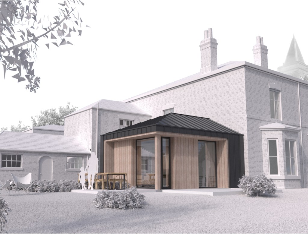 The Old Vicarage, Worlaby. Rear Perspective View