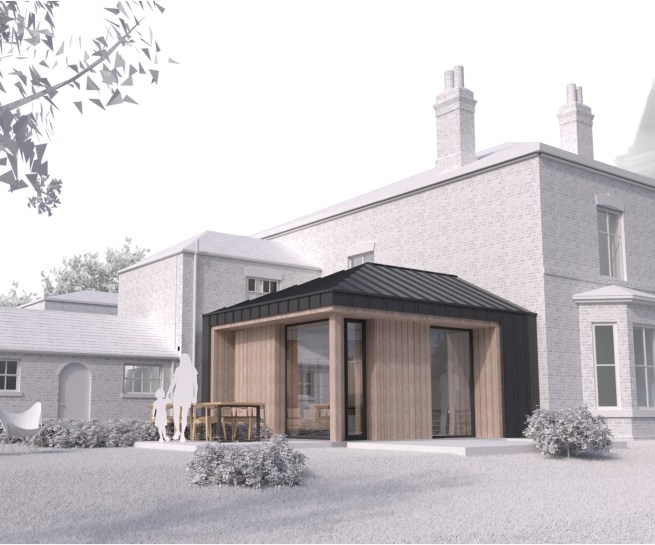 The Old Vicarage, Worlaby. Rear Perspective View