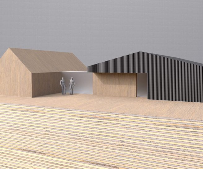 Village Farm, West Rounton. Model Front View