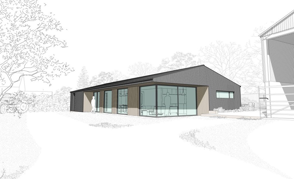 Village Farm, West Rounton. Rear Perspective View