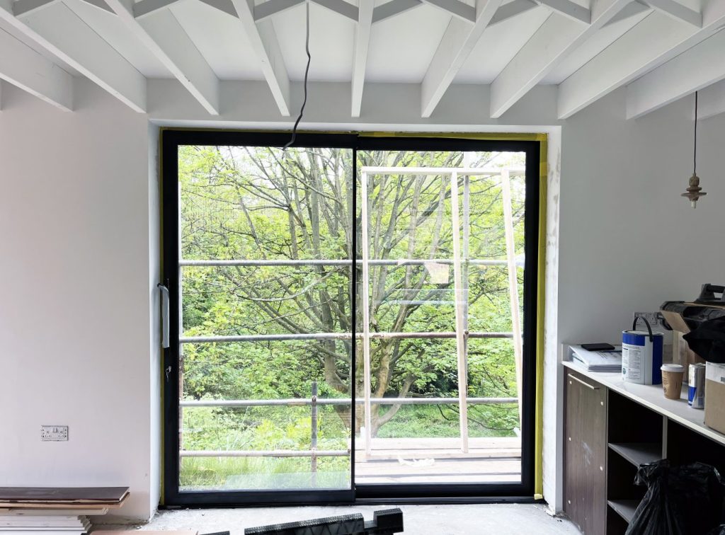 Ladywood Mead, Leeds. Extension window and ceiling detail