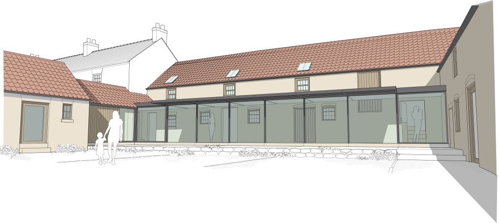 The Grange, Hotham. Glazed Link Perspective View