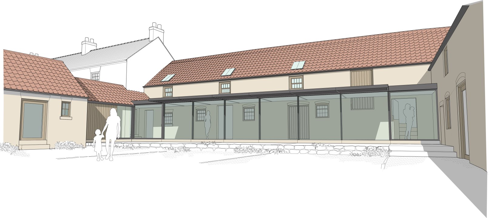 The Grange, Hotham. Glazed Link Perspective View