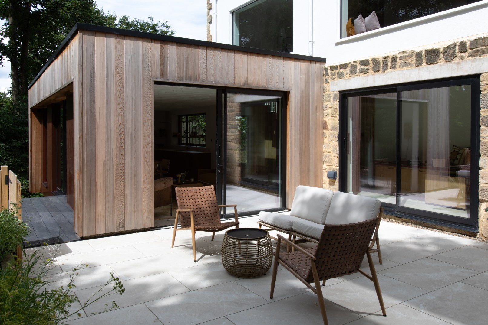 Ladywood Mead, Roundhay, Leeds. Rear extension and terrace