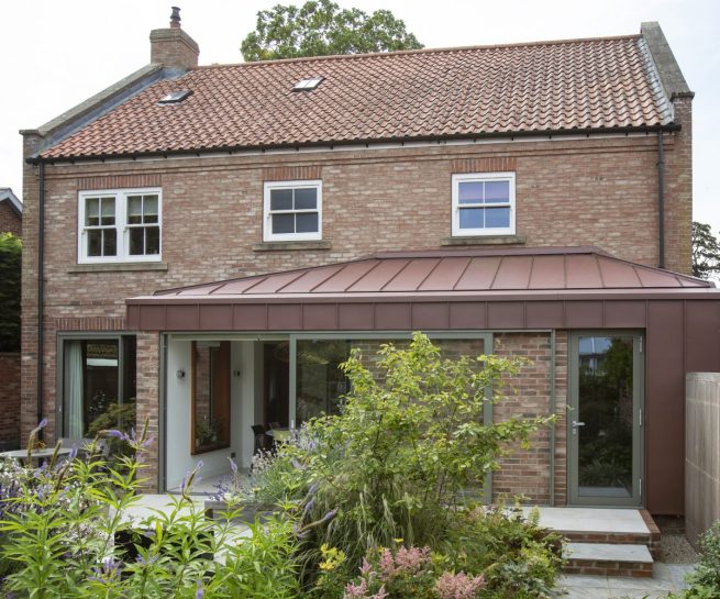 5 Church Lane, York. Contemporary rear extension & garden folly. View of rear extension.